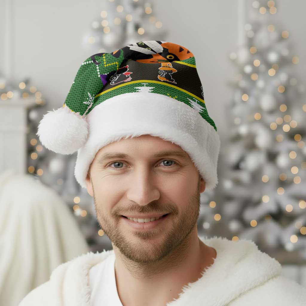 Cat Cute Witcher Noel Christmas Santa Hat Xmas Holiday Patterns - Wonder Print Shop