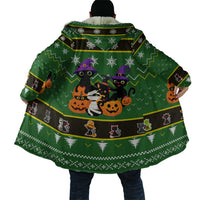 Cat Cute Witcher Noel Christmas Cloak Xmas Holiday Patterns - Wonder Print Shop