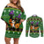 Cat Cute Witcher Noel Christmas Couples Matching Off Shoulder Short Dress and Long Sleeve Button Shirt Xmas Holiday Patterns - Wonder Print Shop