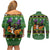 Cat Cute Witcher Noel Christmas Couples Matching Off Shoulder Short Dress and Long Sleeve Button Shirt Xmas Holiday Patterns - Wonder Print Shop