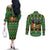 Cat Cute Witcher Noel Christmas Couples Matching Off The Shoulder Long Sleeve Dress and Long Sleeve Button Shirt Xmas Holiday Patterns - Wonder Print Shop
