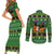 Cat Cute Witcher Noel Christmas Couples Matching Short Sleeve Bodycon Dress and Long Sleeve Button Shirt Xmas Holiday Patterns - Wonder Print Shop