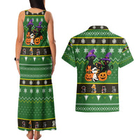 Cat Cute Witcher Noel Christmas Couples Matching Tank Maxi Dress and Hawaiian Shirt Xmas Holiday Patterns - Wonder Print Shop