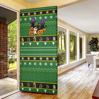 Cat Cute Witcher Noel Christmas Door Cover Xmas Holiday Patterns - Wonder Print Shop