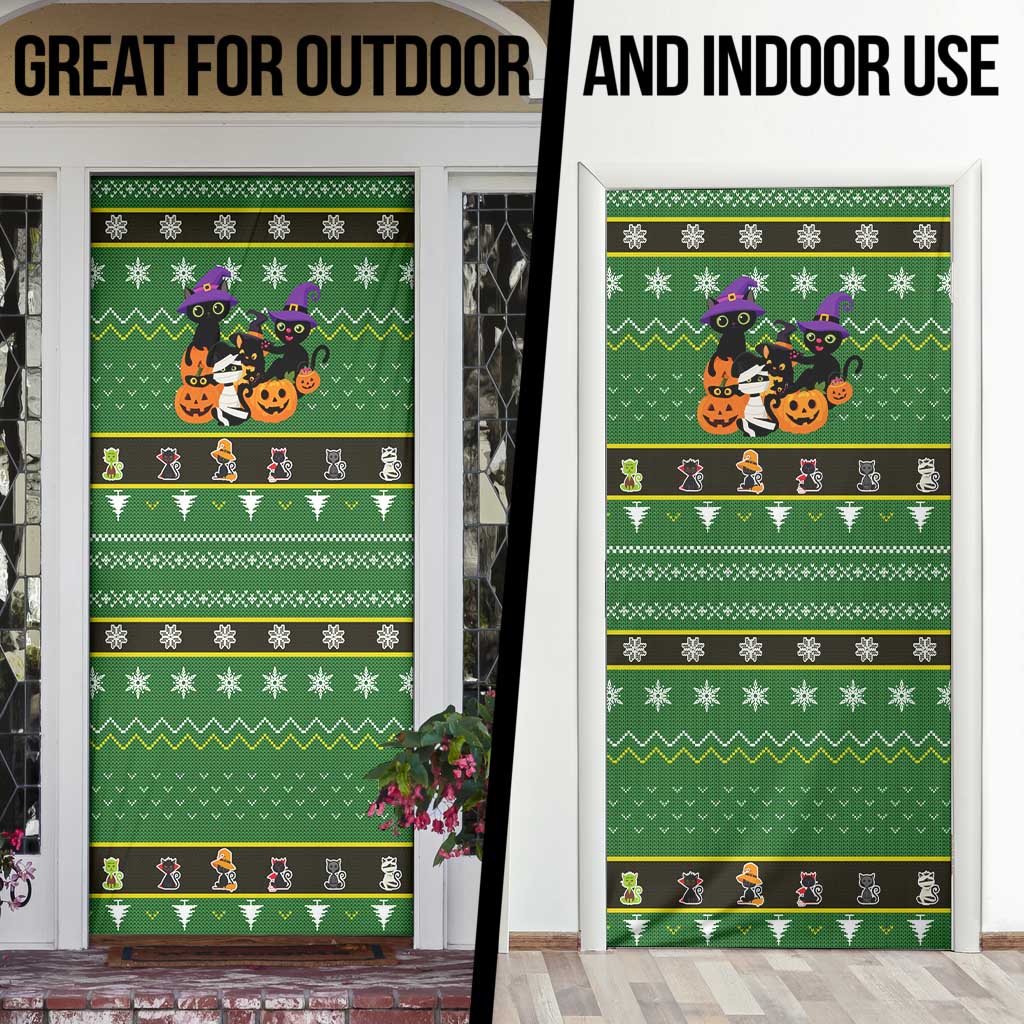 Cat Cute Witcher Noel Christmas Door Cover Xmas Holiday Patterns - Wonder Print Shop