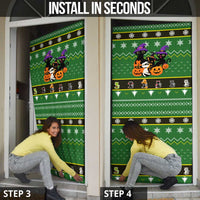 Cat Cute Witcher Noel Christmas Door Cover Xmas Holiday Patterns - Wonder Print Shop