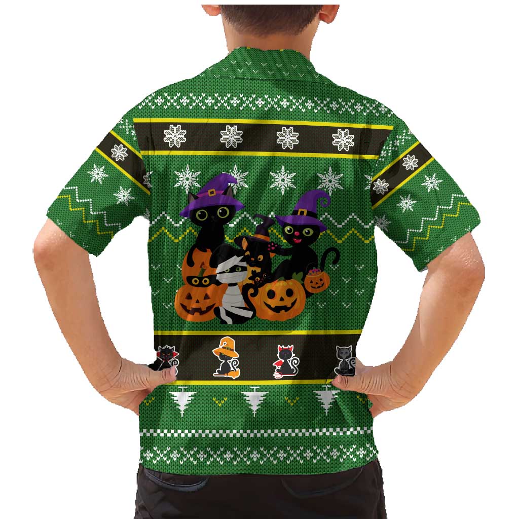 Cat Cute Witcher Noel Christmas Family Matching Mermaid Dress and Hawaiian Shirt Xmas Holiday Patterns - Wonder Print Shop