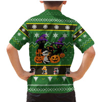 Cat Cute Witcher Noel Christmas Family Matching Mermaid Dress and Hawaiian Shirt Xmas Holiday Patterns - Wonder Print Shop