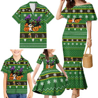 Cat Cute Witcher Noel Christmas Family Matching Mermaid Dress and Hawaiian Shirt Xmas Holiday Patterns - Wonder Print Shop