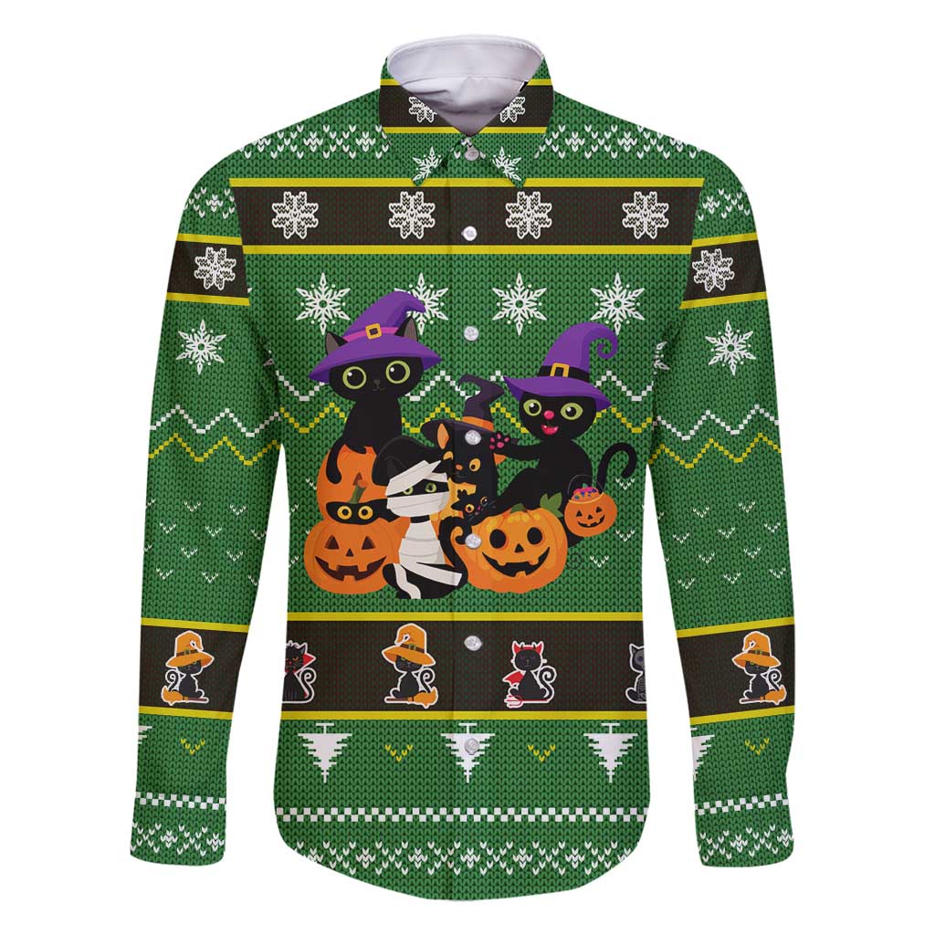 Cat Cute Witcher Noel Christmas Family Matching Mermaid Dress and Hawaiian Shirt Xmas Holiday Patterns - Wonder Print Shop