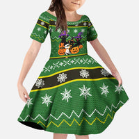 Cat Cute Witcher Noel Christmas Family Matching Off The Shoulder Long Sleeve Dress and Hawaiian Shirt Xmas Holiday Patterns - Wonder Print Shop