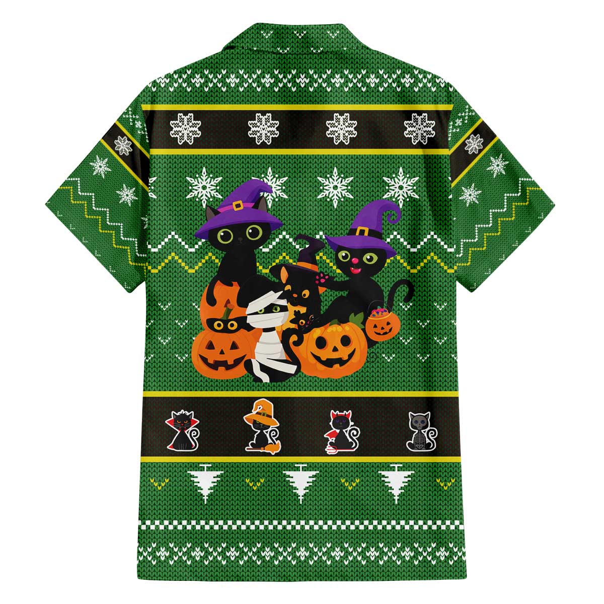 Cat Cute Witcher Noel Christmas Family Matching Off The Shoulder Long Sleeve Dress and Hawaiian Shirt Xmas Holiday Patterns - Wonder Print Shop