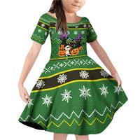 Cat Cute Witcher Noel Christmas Family Matching Off Shoulder Short Dress and Hawaiian Shirt Xmas Holiday Patterns - Wonder Print Shop
