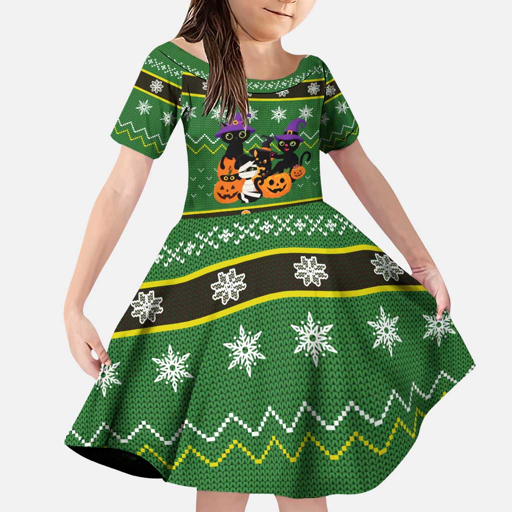 Cat Cute Witcher Noel Christmas Family Matching Puletasi and Hawaiian Shirt Xmas Holiday Patterns - Wonder Print Shop