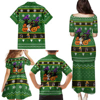 Cat Cute Witcher Noel Christmas Family Matching Puletasi and Hawaiian Shirt Xmas Holiday Patterns - Wonder Print Shop