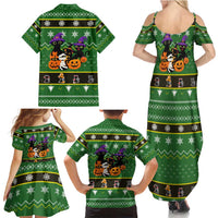 Cat Cute Witcher Noel Christmas Family Matching Summer Maxi Dress and Hawaiian Shirt Xmas Holiday Patterns - Wonder Print Shop