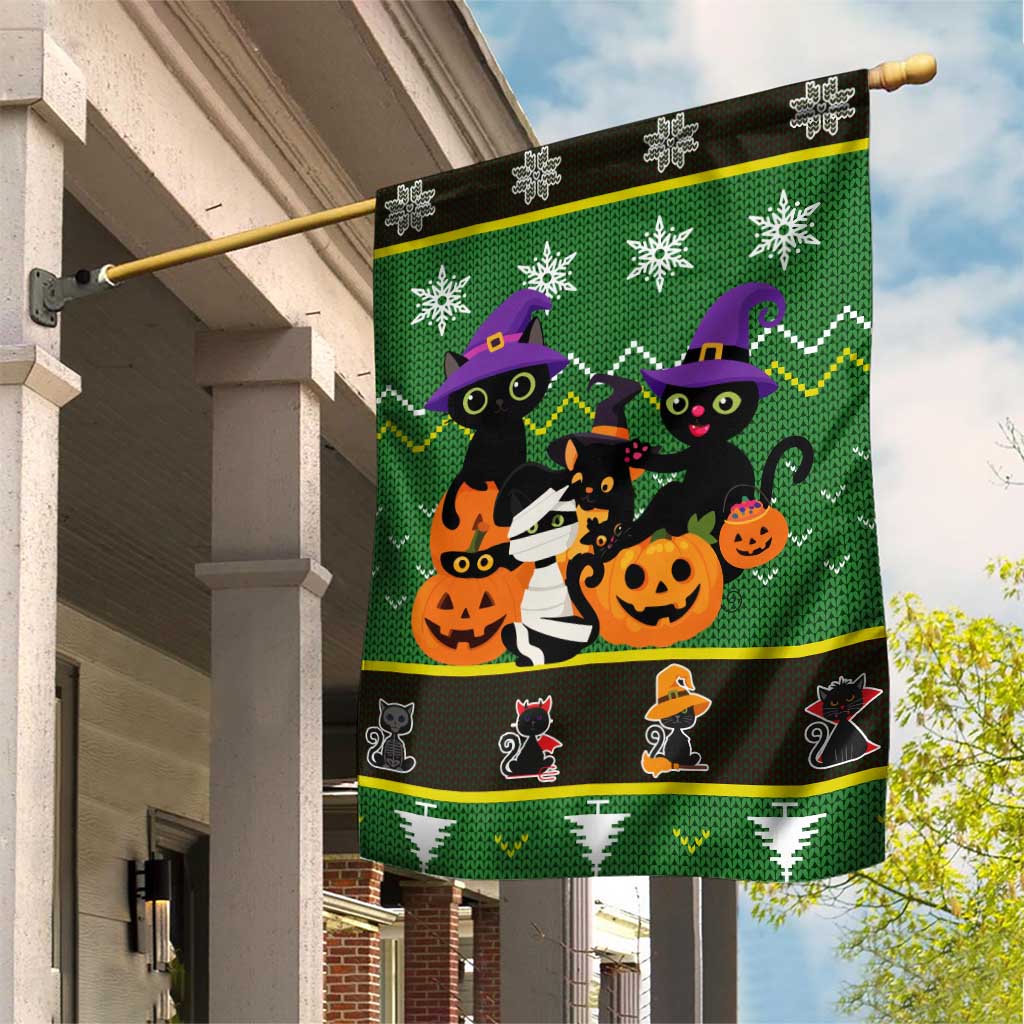 Cat Cute Witcher Noel Christmas Garden Flag Xmas Holiday Patterns - Wonder Print Shop