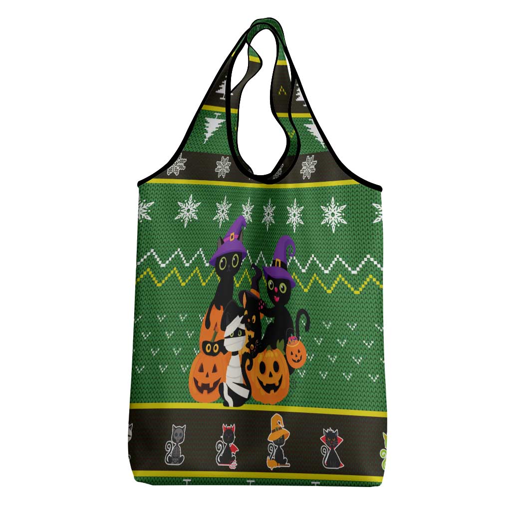 Cat Cute Witcher Noel Christmas Grocery Bag Xmas Holiday Patterns - Wonder Print Shop