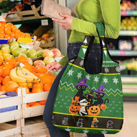 Cat Cute Witcher Noel Christmas Grocery Bag Xmas Holiday Patterns - Wonder Print Shop