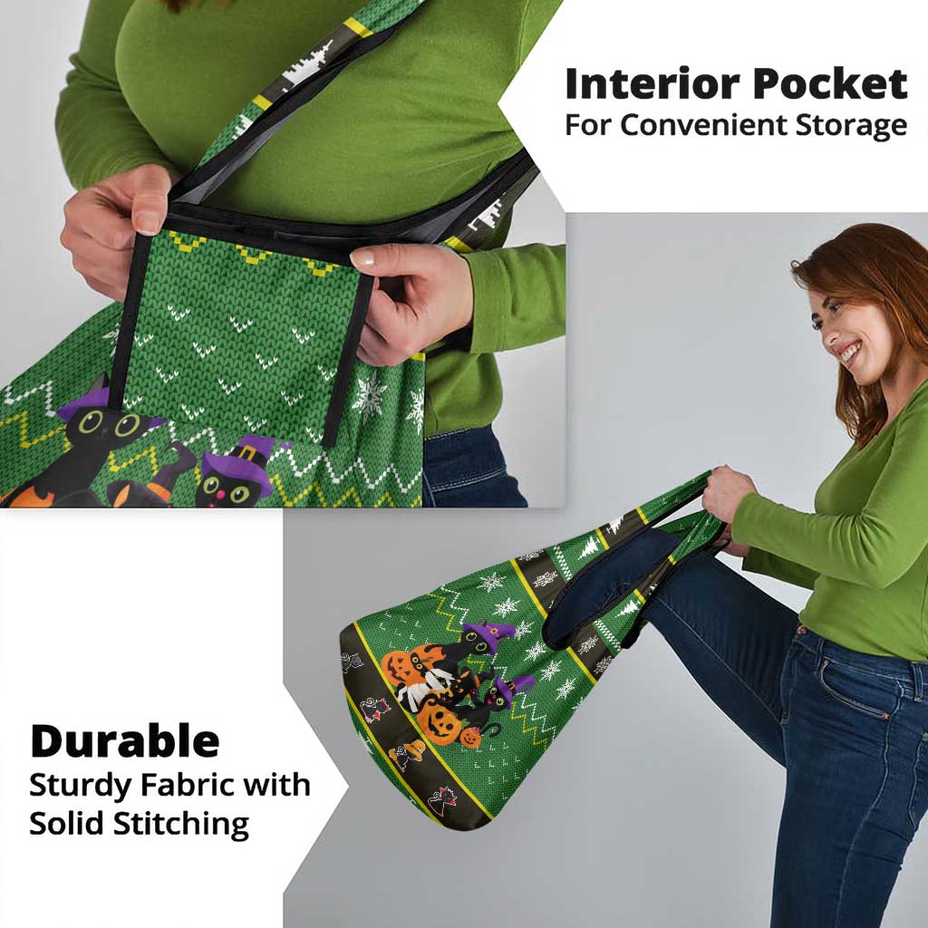 Cat Cute Witcher Noel Christmas Grocery Bag Xmas Holiday Patterns - Wonder Print Shop