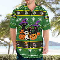 Cat Cute Witcher Noel Christmas Hawaiian Shirt Xmas Holiday Patterns - Wonder Print Shop