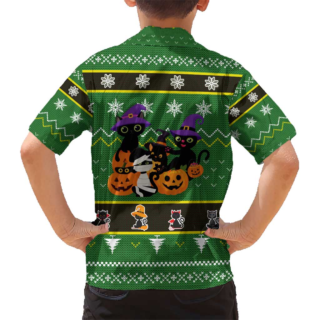 Cat Cute Witcher Noel Christmas Hawaiian Shirt Xmas Holiday Patterns - Wonder Print Shop