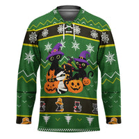 Cat Cute Witcher Noel Christmas Hockey Jersey Xmas Holiday Patterns - Wonder Print Shop