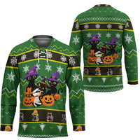 Cat Cute Witcher Noel Christmas Hockey Jersey Xmas Holiday Patterns - Wonder Print Shop