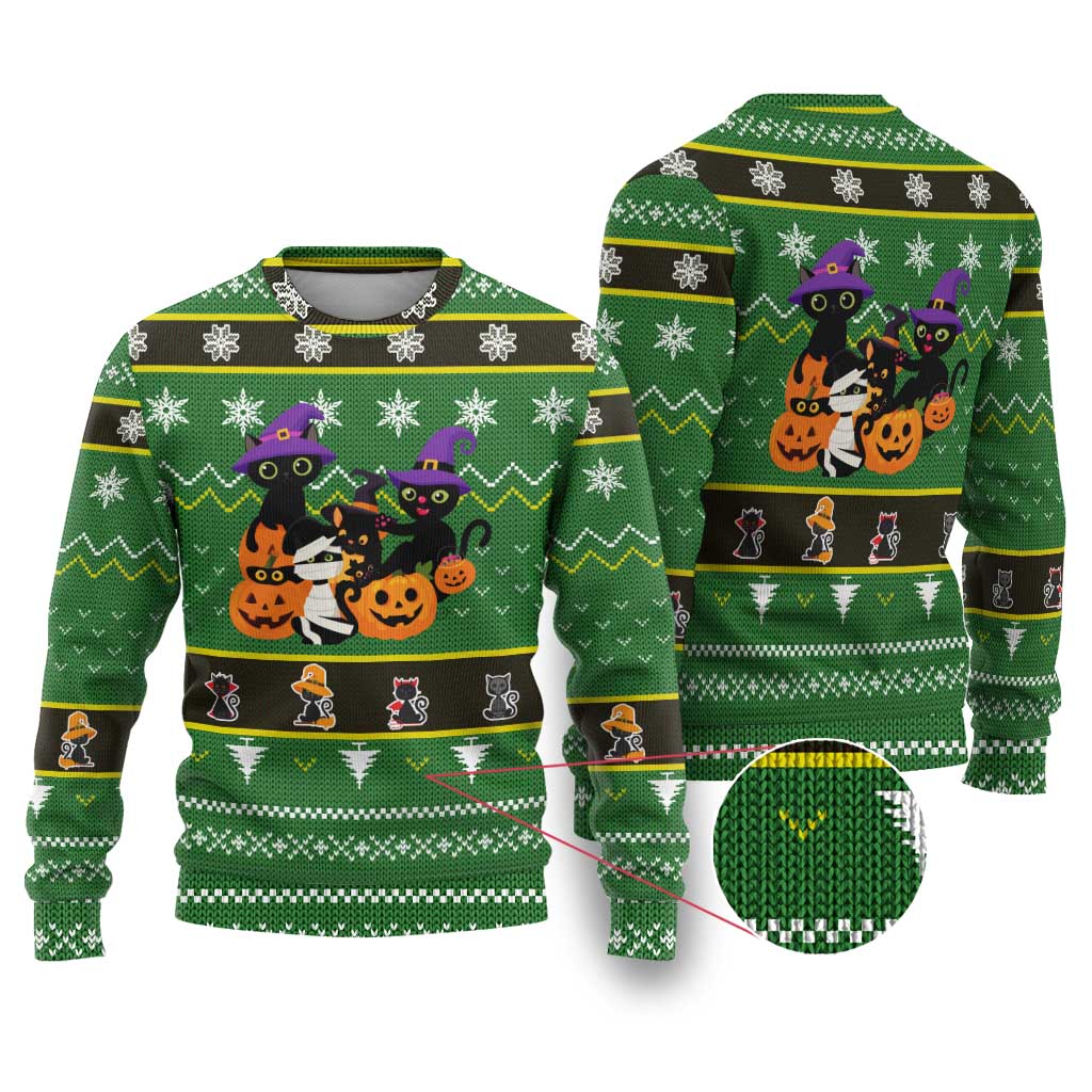 Cat Cute Witcher Noel Christmas Ugly Christmas Sweater Xmas Holiday Patterns - Wonder Print Shop