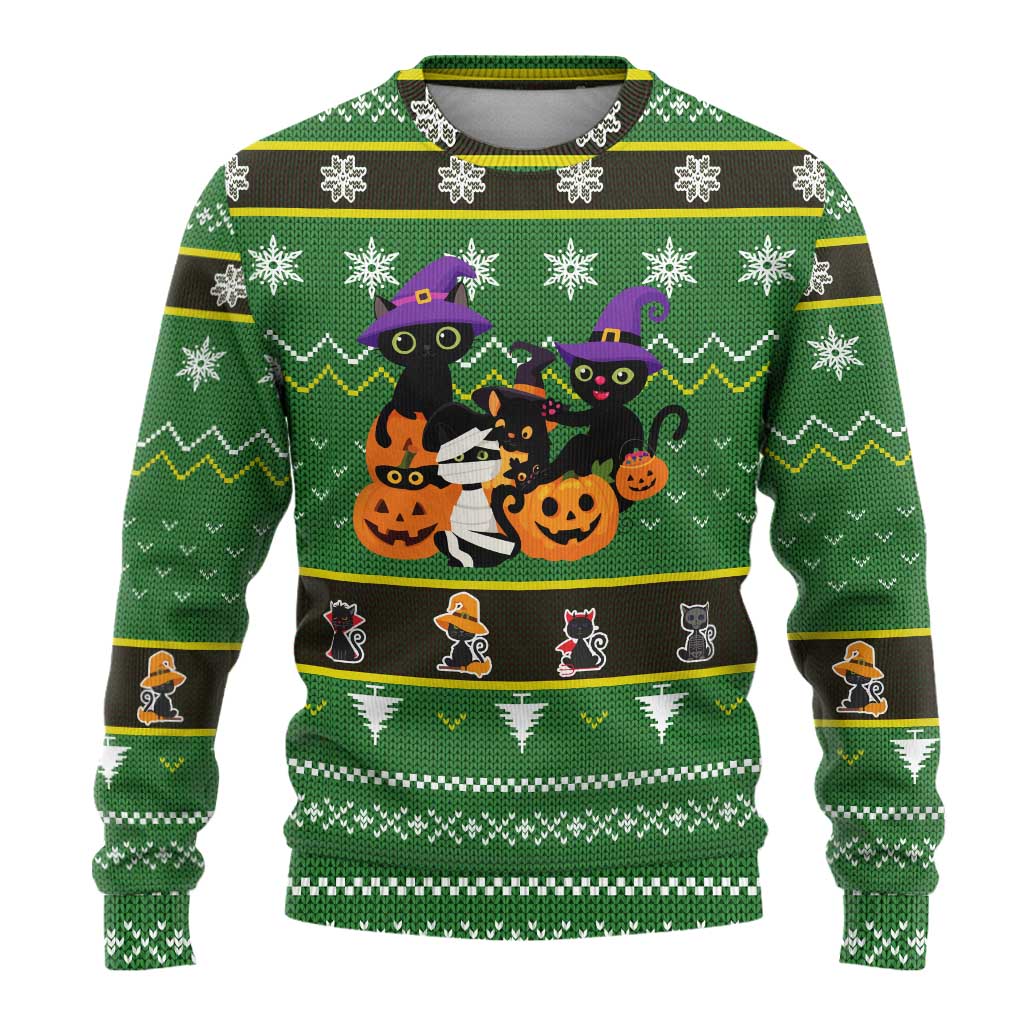Cat Cute Witcher Noel Christmas Ugly Christmas Sweater Xmas Holiday Patterns - Wonder Print Shop