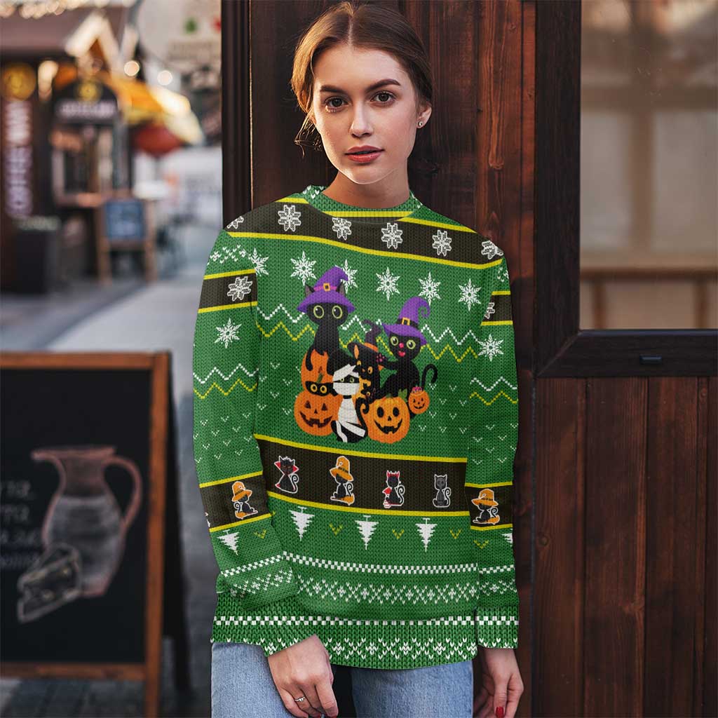 Cat Cute Witcher Noel Christmas Ugly Christmas Sweater Xmas Holiday Patterns - Wonder Print Shop
