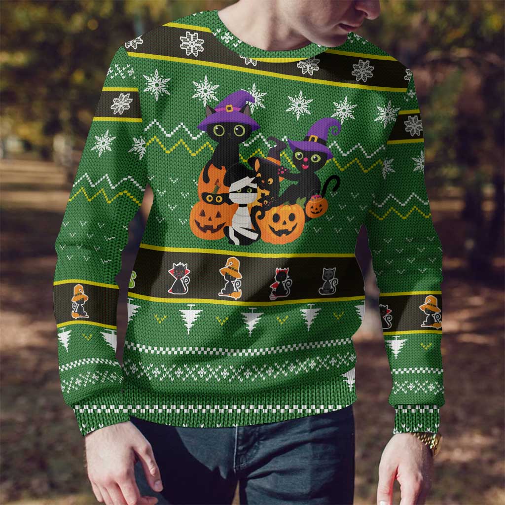 Cat Cute Witcher Noel Christmas Ugly Christmas Sweater Xmas Holiday Patterns - Wonder Print Shop