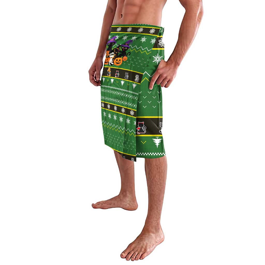Cat Cute Witcher Noel Christmas Lavalava Xmas Holiday Patterns - Wonder Print Shop