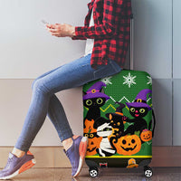 Cat Cute Witcher Noel Christmas Luggage Cover Xmas Holiday Patterns - Wonder Print Shop