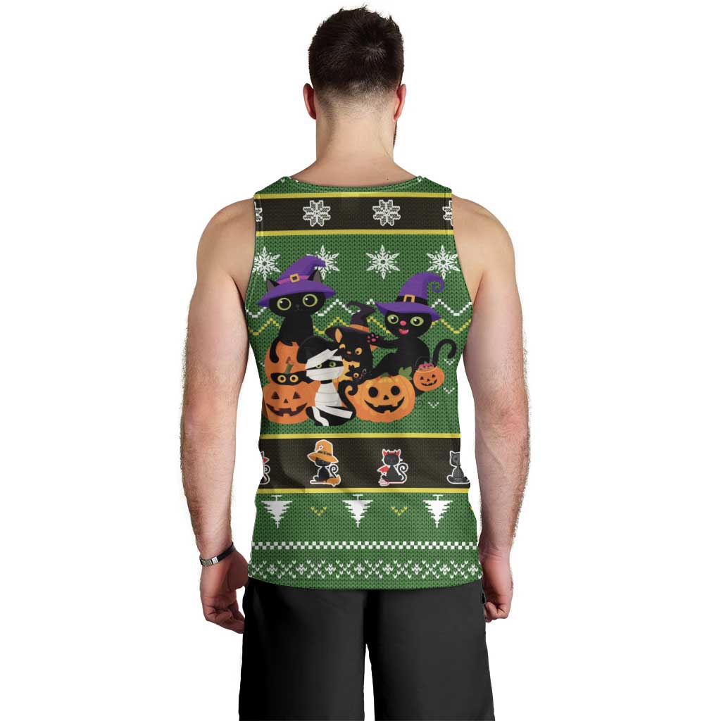 Cat Cute Witcher Noel Christmas Men Tank Top Xmas Holiday Patterns - Wonder Print Shop