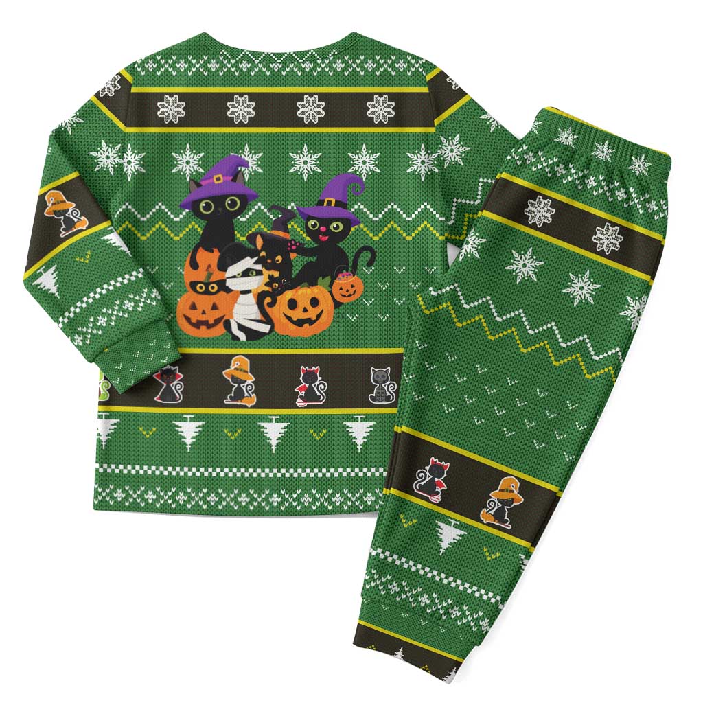 Cat Cute Witcher Noel Christmas Pajama Set Xmas Holiday Patterns - Wonder Print Shop