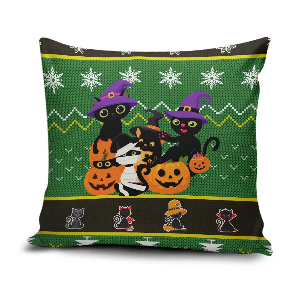 Cat Cute Witcher Noel Christmas Pillow Cover Xmas Holiday Patterns - Wonder Print Shop