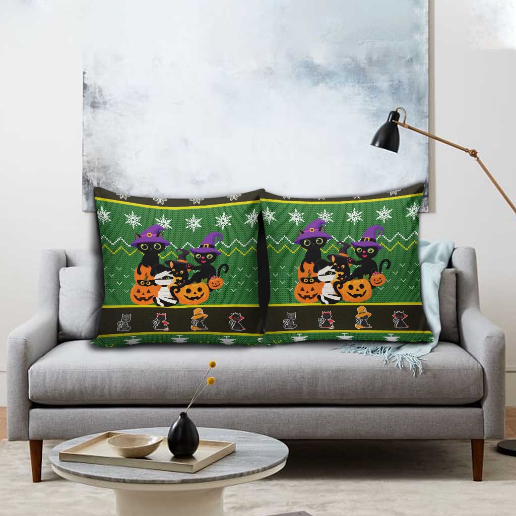 Cat Cute Witcher Noel Christmas Pillow Cover Xmas Holiday Patterns - Wonder Print Shop