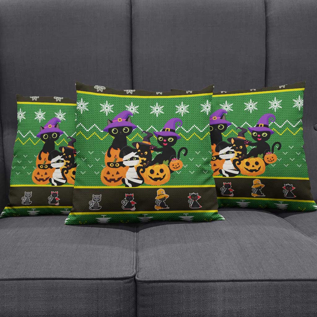 Cat Cute Witcher Noel Christmas Pillow Cover Xmas Holiday Patterns - Wonder Print Shop