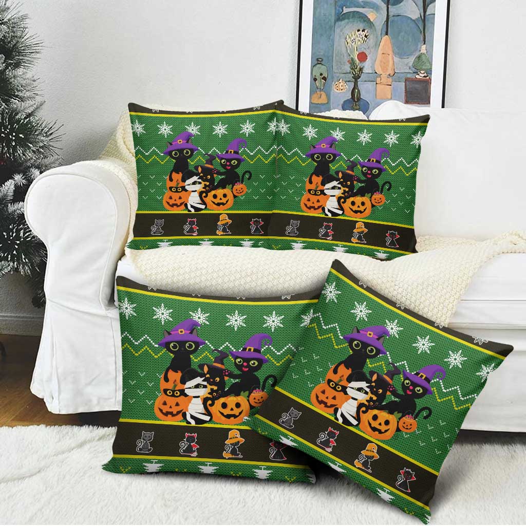 Cat Cute Witcher Noel Christmas Pillow Cover Xmas Holiday Patterns - Wonder Print Shop