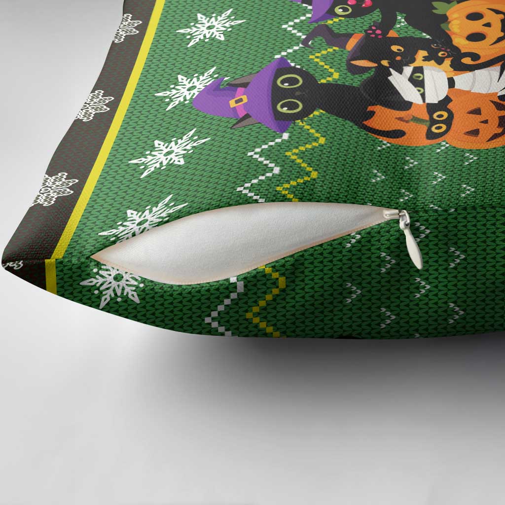Cat Cute Witcher Noel Christmas Pillow Cover Xmas Holiday Patterns - Wonder Print Shop