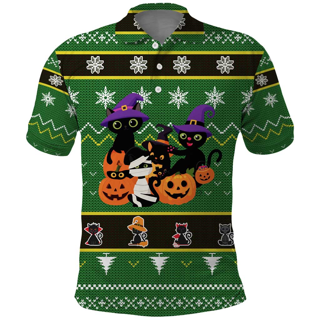 Cat Cute Witcher Noel Christmas Polo Shirt Xmas Holiday Patterns - Wonder Print Shop