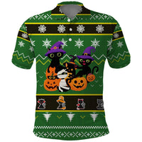 Cat Cute Witcher Noel Christmas Polo Shirt Xmas Holiday Patterns - Wonder Print Shop