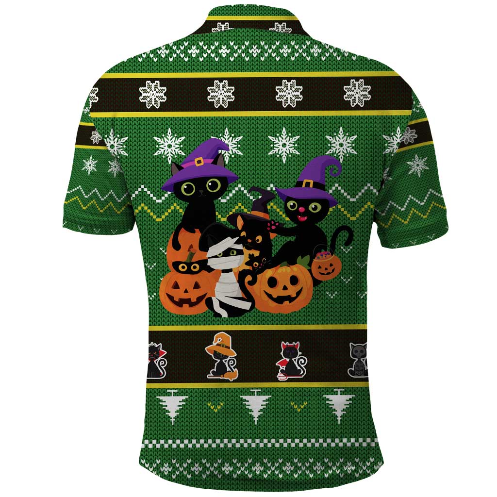 Cat Cute Witcher Noel Christmas Polo Shirt Xmas Holiday Patterns - Wonder Print Shop