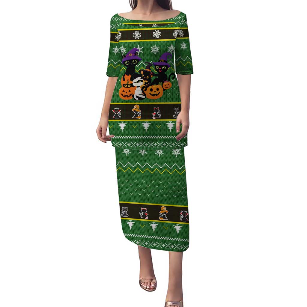 Cat Cute Witcher Noel Christmas Puletasi Xmas Holiday Patterns - Wonder Print Shop