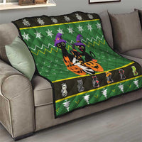 Cat Cute Witcher Noel Christmas Quilt Xmas Holiday Patterns - Wonder Print Shop