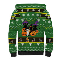 Cat Cute Witcher Noel Christmas Sherpa Hoodie Xmas Holiday Patterns - Wonder Print Shop