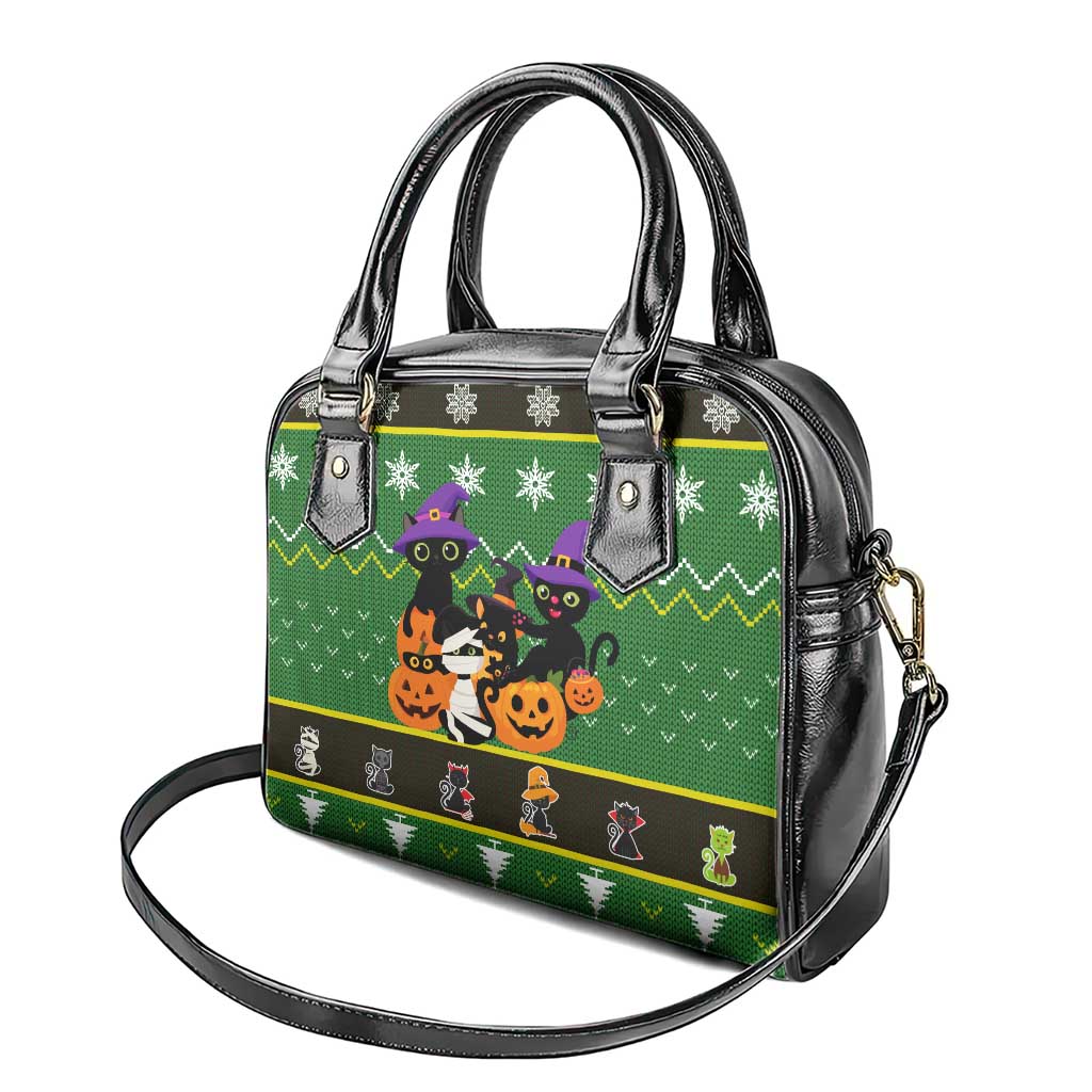 Cat Cute Witcher Noel Christmas Shoulder Handbag Xmas Holiday Patterns - Wonder Print Shop