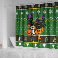 Cat Cute Witcher Noel Christmas Shower Curtain Xmas Holiday Patterns - Wonder Print Shop