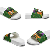 Cat Cute Witcher Noel Christmas Slide Sandals Xmas Holiday Patterns - Wonder Print Shop
